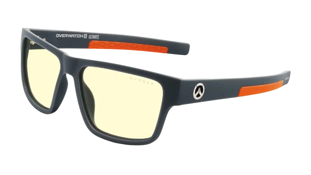 Gunnar Overwatch Ultimate Glasses with Black Frame and Amber Lenses, Designed to Reduce Blue Light