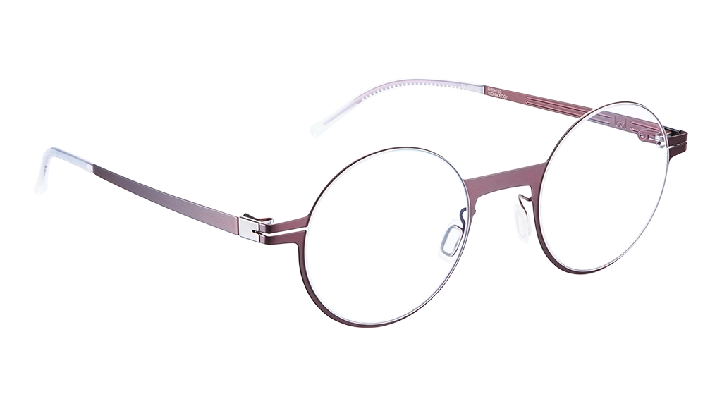 Astro 47O round glasses in burgundy by lool eyewear, featuring a minimalist and sophisticated design