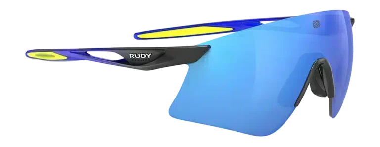 Lunettes de sport Rudy Project Astral Sphere avec verres Polar 3FX bleu, conçues pour les cyclistes et skieurs.