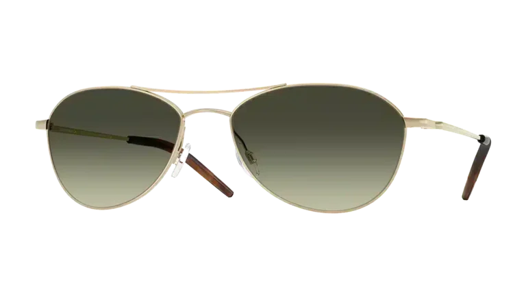 Lunettes de soleil Oliver Peoples Aero II en métal doré avec verres dégradés G-15, collection 2025