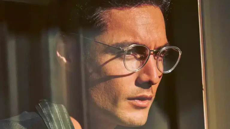 Brandon Sklenar wearing Oliver Peoples TK-11 glasses in the 2025 campaign