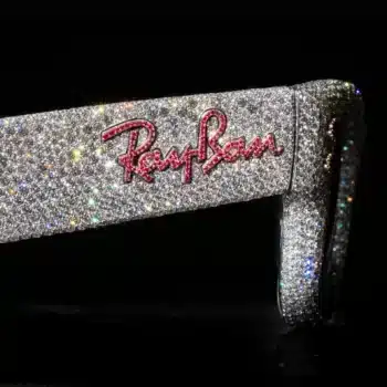 rayban Wayfarer Puffe full pave, or blanc 18 carats