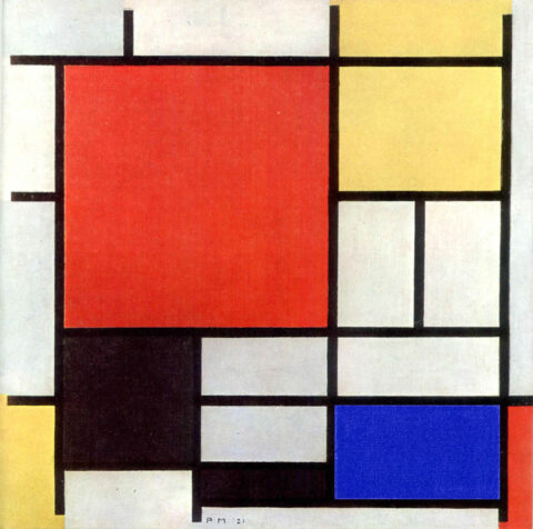 Mondrian - Composition with Large Red Plane and Yellow, Black, Gray and Blue